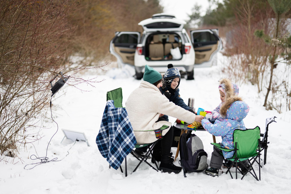 camping neige en famille