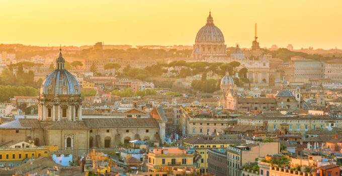 vue Vatican au coucher du soleil