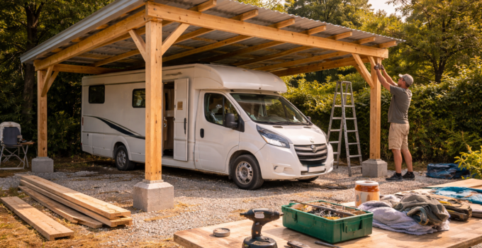 Comment fabriquer un abris camping car pas cher matériaux économiques, astuces solides et étapes simples pour protéger votre véhicule.