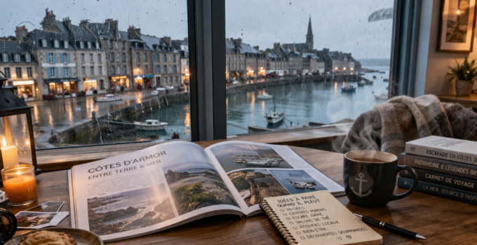 Les Côtes-d’Armor proposent de nombreuses idées quand la pluie s’installe. Entre visites culturelles, pauses dans des cafés chaleureux, activités indoor et découvertes culinaires, les options restent variées. Les aquariums, spas et boutiques permettent aussi de profiter sans subir la météo. En adaptant votre rythme, vous transformez une journée grise en moment agréable. La Bretagne conserve son charme, même sous la pluie, avec une ambiance plus calme et propice à la détente.
