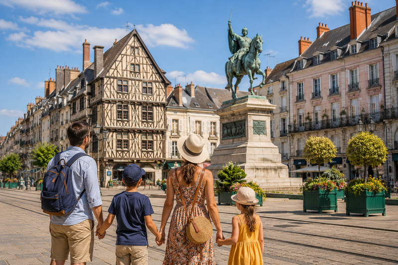 Une famille qui visite Orléans