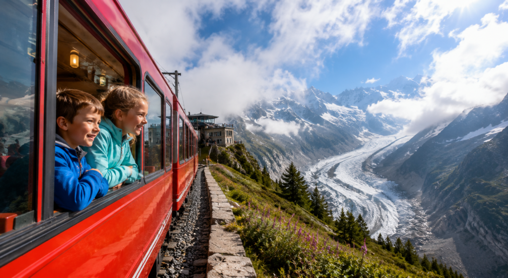 Des enfants dans le train
