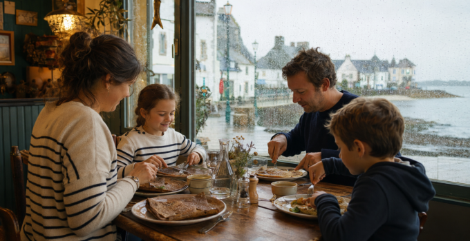 famille à Sarzeau quand il pleut