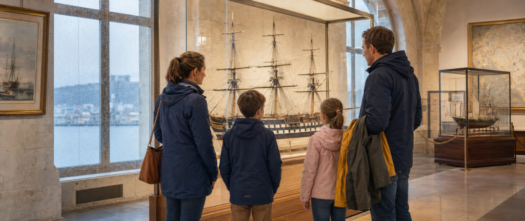 Une famille dans une musée dans le Var